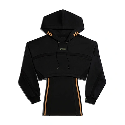 Pre-owned Adidas Originals  Ivy Park Hooded Cutout Dress Black