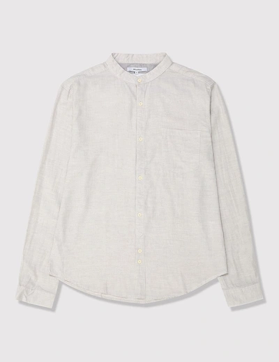 Bellfield Tarkovsky Grandad Shirt In Ecru