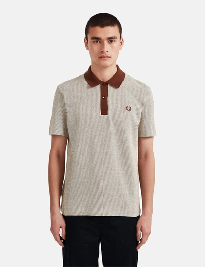 Fred Perry Reissue Vertical Striped Tennis Polo Shirt In Brown