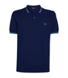 Fred Perry Twin Tipped Slim Fit Polo In Blue