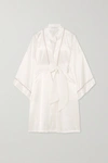 Olivia Von Halle Mimi Silk-satin Robe In Ivory Oyster Core