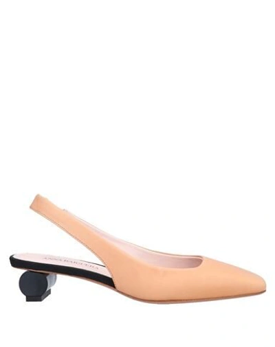 Anna Baiguera Ally Leather Slingback Pumps In Sand