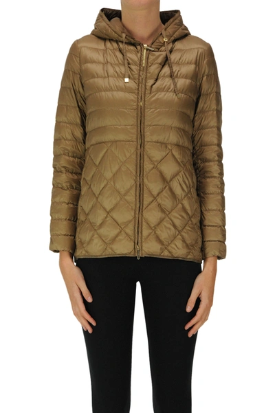 Max Mara Quilted Lightweight Down Jacket In Camel