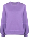 Ganni Embroidered Logo Sweatshirt In Deep Lavender