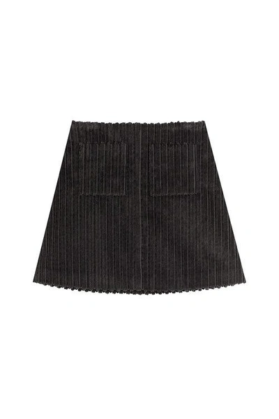 Isa Arfen Corduroy Mini Skirt In Black