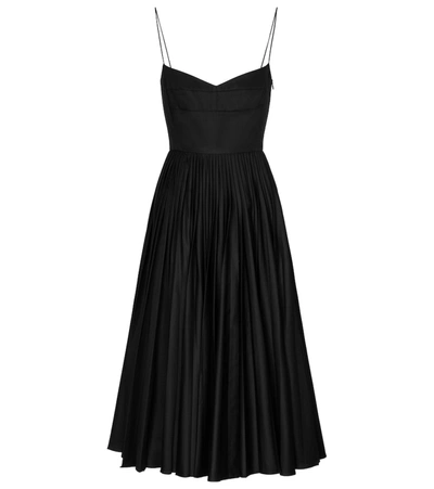 Khaite Pamela Cotton Midi Dress In Black