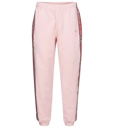 Vetements Logo Cotton-blend Jersey Sweatpants In Pink