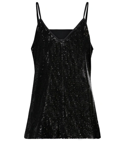 Joseph Womens Black Clea Sequin-embellished V-neck Top 8