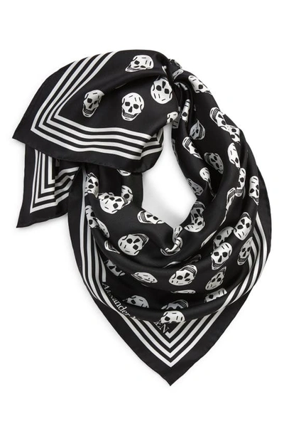 Alexander Mcqueen Modal Foulard With Iconic Skull Print - Atterley In Black