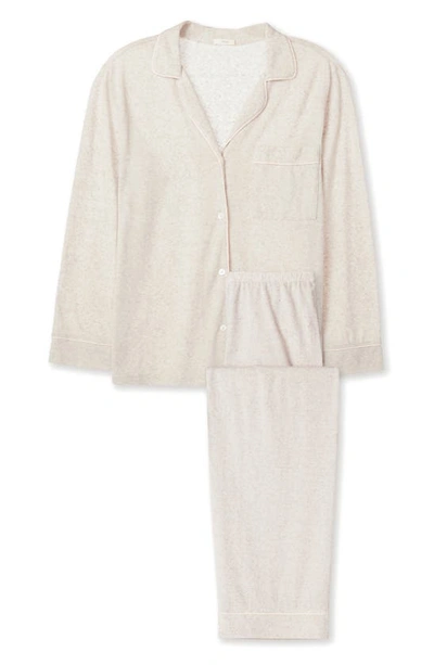 Eberjey Bobby Taupe Brushed Jersey Pyjama Set In Light Grey