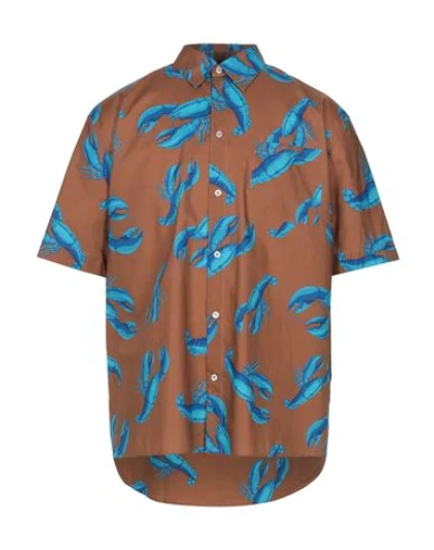 Msgm Shirts In Brown
