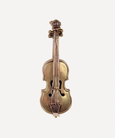 Kojis Gold Violin Brooch