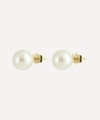 Kojis Pearl Stud Earrings In Gold