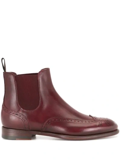 Santoni Ankle-length Chelsea Boots In Red