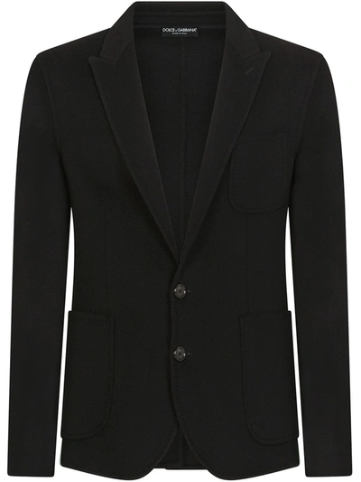 Dolce & Gabbana Peak-lapel Blazer Jacket In Schwarz