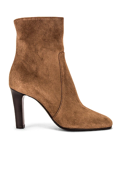 Saint Laurent Women's Jane High Heel Booties In Camel