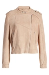 Blanknyc Faux Leather Moto Jacket In Sand Dune