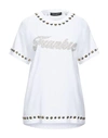 Frankie Morello Studded Front Logo  Tops & T-shirt In White