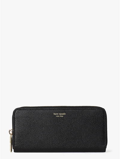 Kate Spade Margaux Slim Continental Wallet In Black/warm Taupe