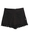 Love Moschino Woman Shorts & Bermuda Shorts Black Size 10 Cotton, Polyester