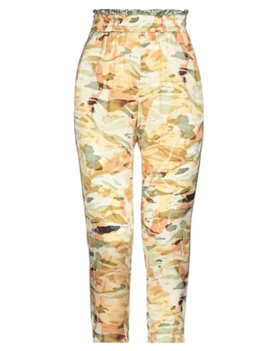 Manila Grace Cropped Pants In Yellow