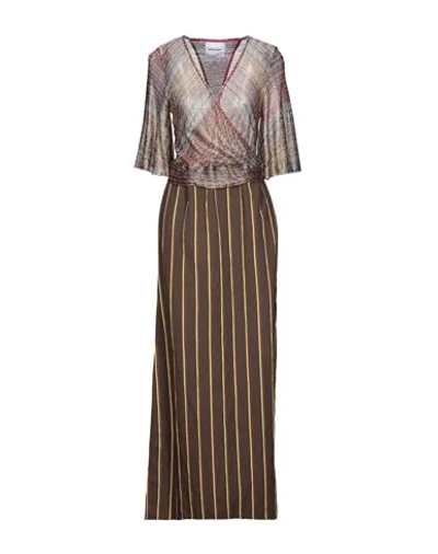 Brand Unique Long Dresses In Brown