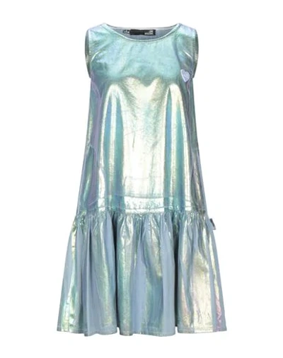 Love Moschino Short Dresses In Turquoise