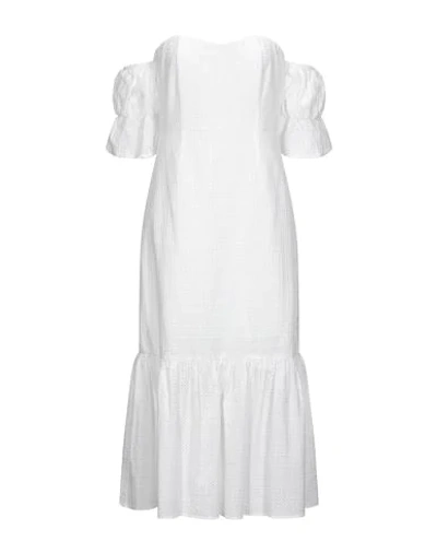 Glamorous Woman Midi Dress White Size 8 Cotton