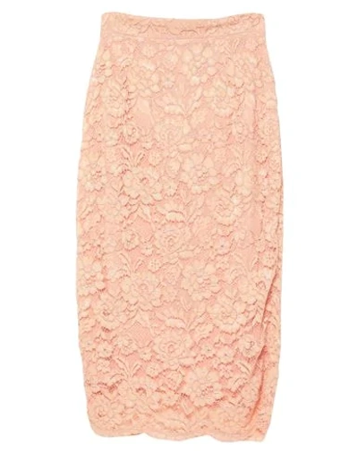 Elisabetta Franchi Woman Midi Skirt Salmon Pink Size 8 Polyamide, Viscose