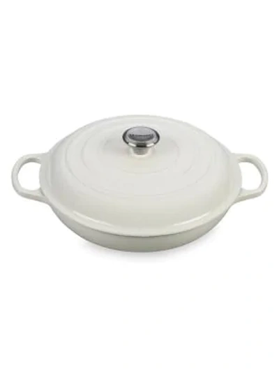 Le Creuset 3.5-quart Stoneware Braiser In White
