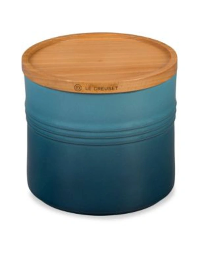 Le Creuset 1.5-quart Stoneware Canister With Wood Lid In Marseille