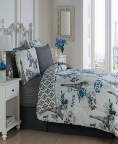 Avondale Manor Cherie 8 Pc Queen Bed In A Bag Bedding In Blue