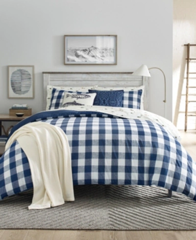 Eddie Bauer Lakehouse Plaid Full/queen Duvet Cover Set In Blue