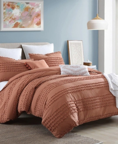 Swift Home Magnificent Marilla Dot 5 Piece Comforter Set, King/california King In Brick