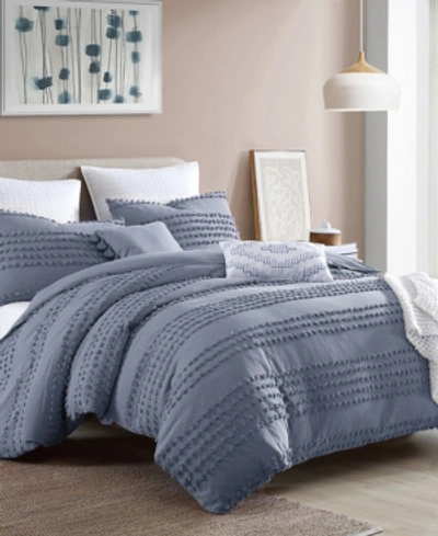 Swift Home Magnificent Marilla Dot 5 Piece Comforter Set, Full/queen In Faded Denim