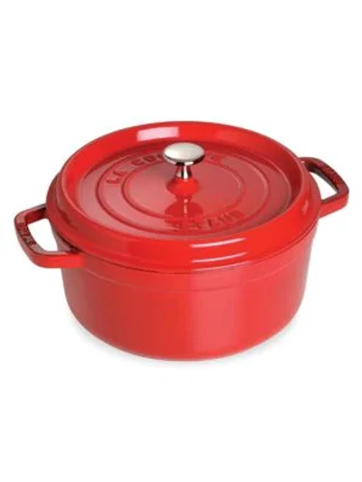 Staub 9-quart Round Cocotte In Cherry