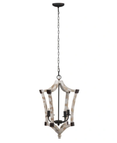 Ab Home Andreas Wood And Iron Winged Chandelier In White