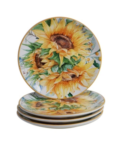 Certified International Sunflower Fields 4-pc. Salad Plates In Multicolored