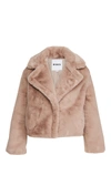 Bb Dakota Big Time Plush Faux Fur Jacket In Light Taupe