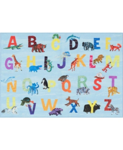Eric Carle Elementary Alphabet Decorative Pink 4'11" X 6'6" Area Rug In Blue