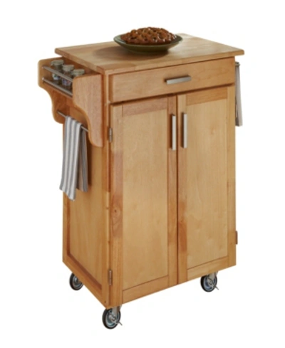 Home Styles Cuisine Cart Natural Finish With Natural Wood Top In Open Beige