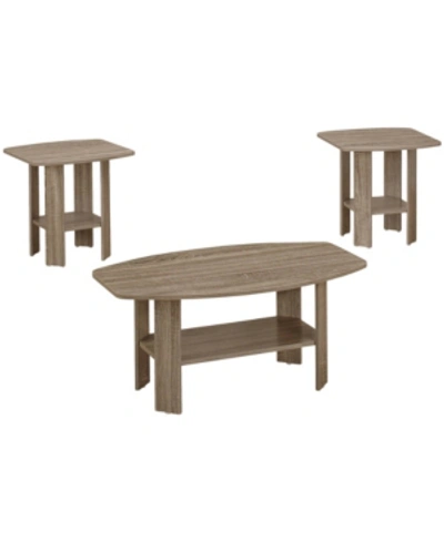 Monarch Specialties 3 Piece Table Set In Taupe