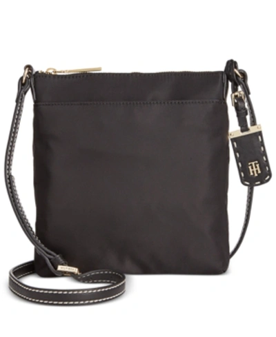 Tommy Hilfiger Julia North South Mini Crossbody In Black,gold