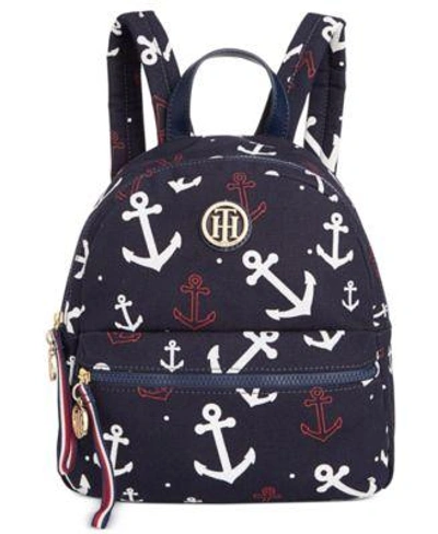 Tommy Hilfiger Anchor Small Dome Backpack In Navy/white