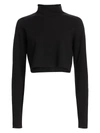 Helmut Lang Women's Cropped Turtleneck Sweater In Black