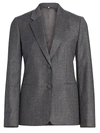 Helmut Lang Women's Flannel Shrunken Virgin Wool Blazer In Beuys Grey