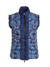 Etro Women's Bandana-print Puffer Vest In Navy