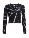 Alice And Olivia Women's Ciara Tie Dye Pullover In Black Multi