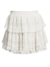 Loveshackfancy Women's Ruffle Lace Mini Skirt In White