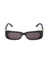 Balenciaga 51mm Rectangular Sunglasses In Black